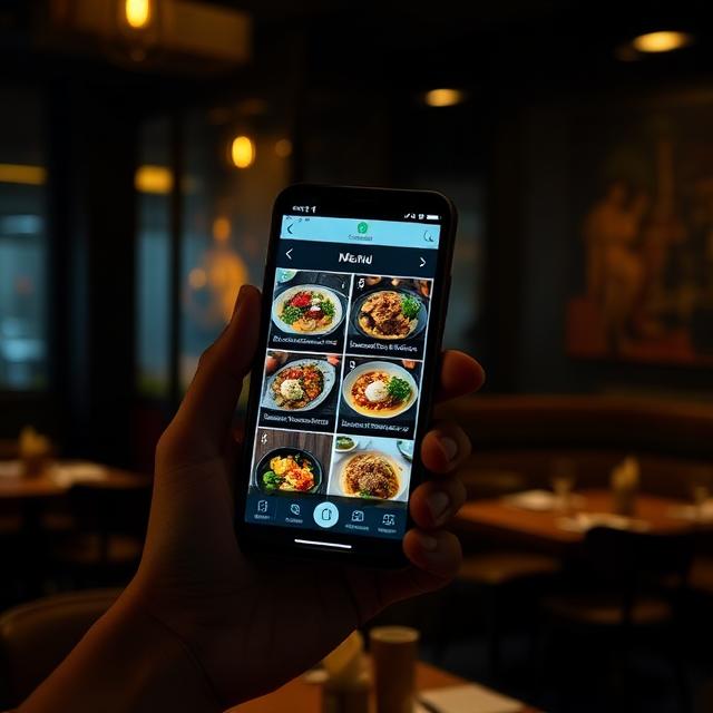 Food delivery app on a phone