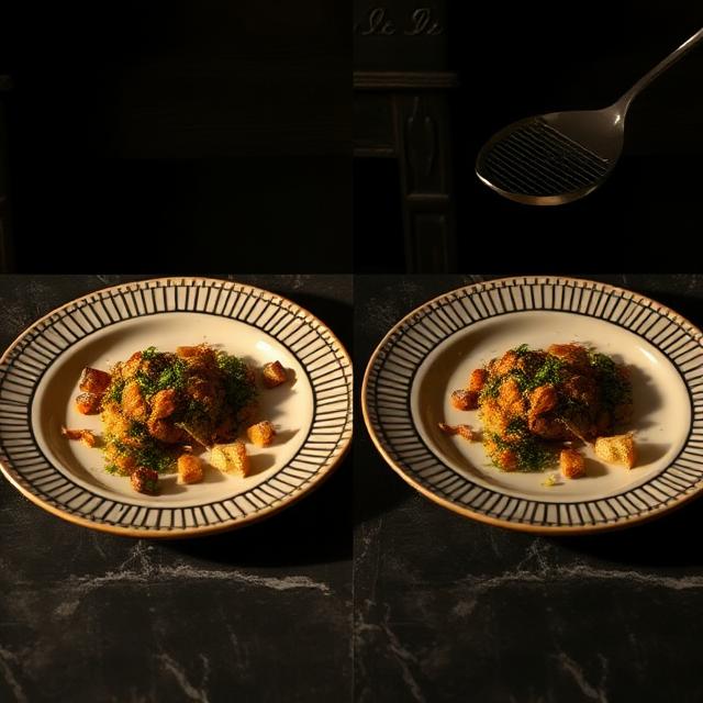 Retouching a food image on screen