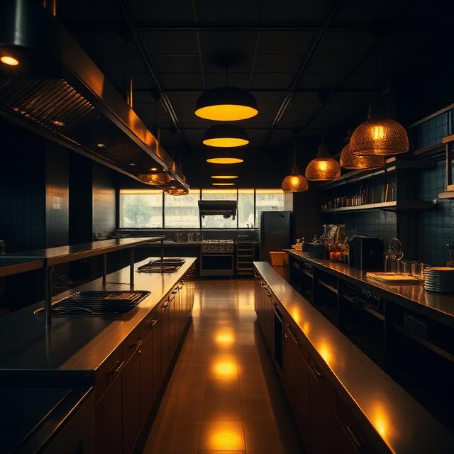 Busy restaurant kitchen during service